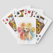 Golden Retriever in Waterverf Paw Print Pokerkaarten (Achterkant)