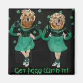 Golden Retriever Irish Stepdancers Getting Jiggy Magneet (Voorkant)
