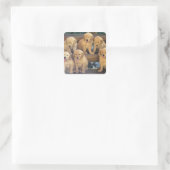 Golden Retriever; is een relatief modern en Vierkante Sticker (Tas)