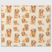 Golden Retriever Joy Wrapping Paper Cadeaupapier (Vlak)
