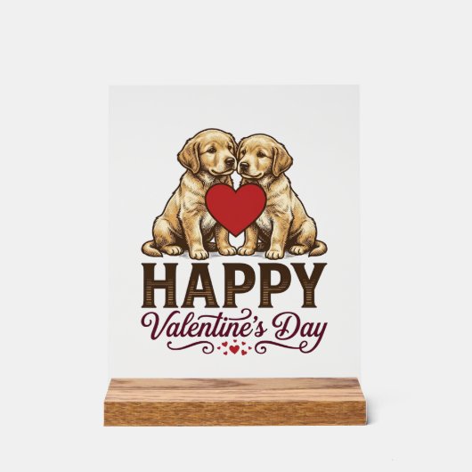 Golden Retriever Joyeuse Saint-Valentin (Recto)