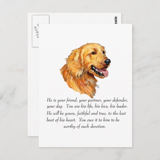 Golden Retriever Keepomwille Briefkaart (Voorkant / Achterkant)