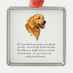 Golden Retriever Keepomwille Metalen Ornament