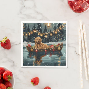 Golden Retriever Kerst Feestelijke Reis Servet