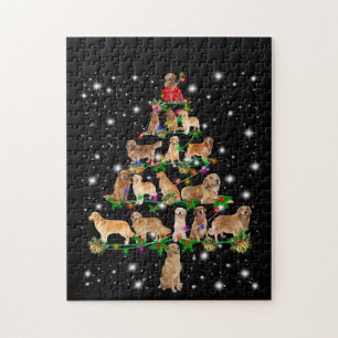 Golden Retriever kerstboom, afgedekt door Flash Legpuzzel