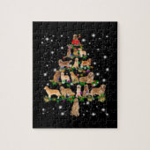 Golden Retriever kerstboom, afgedekt door Flash Legpuzzel (Verticaal)