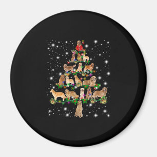 Golden Retriever kerstboom, afgedekt door Flash Magneet