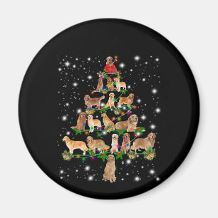 Golden Retriever kerstboom, afgedekt door Flash Magneet