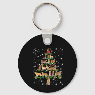 Golden Retriever kerstboom, afgedekt door Flash Sleutelhanger