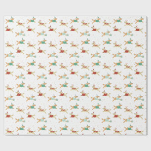 Golden Retriever kerstcadeaupapier met wieltjes Cadeaupapier