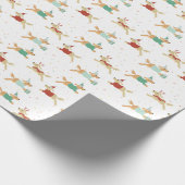 Golden Retriever kerstcadeaupapier met wieltjes Cadeaupapier (Hoek)