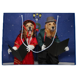 Golden Retriever KerstCarolers Large Cadeautasje