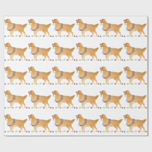 Golden Retriever kerstdesign Cadeaupapier