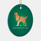Golden Retriever kerstdesign Keramisch Ornament (Rechts)