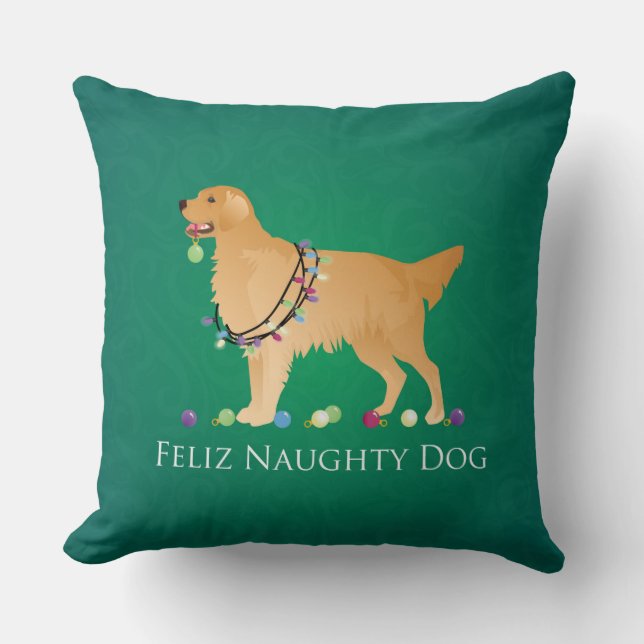 Golden Retriever kerstdesign Kussen (Voorkant)