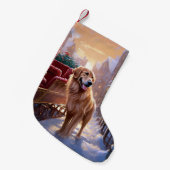 Golden Retriever Kerstfeest Seizoen Kleine Kerstsok (Voorkant (Hangend))