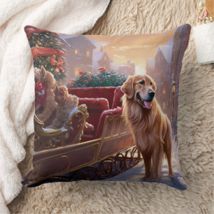 Golden Retriever Kerstfeest Seizoen Kussen