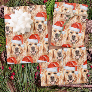 Golden Retriever kerstfeestdag — kerstmanhond Cadeaupapier
