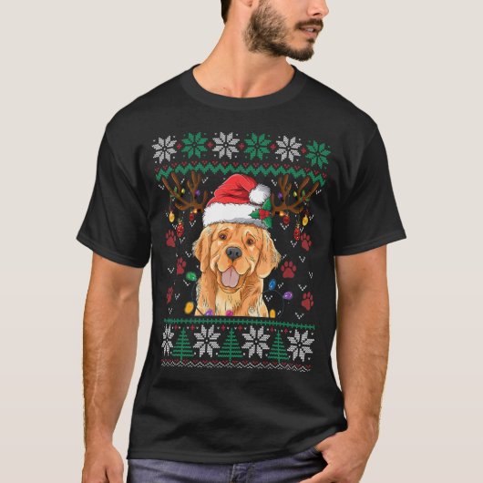 Golden Retriever kerstkerstkerstman - Ugly Swe T-shirt (Voorkant)