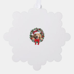 Golden Retriever Kerstkrans Decoratie Kerstmis Ornament Kaart