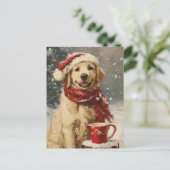 Golden Retriever Kerstmis Briefkaart (Staand voorkant)
