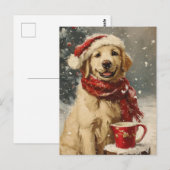 Golden Retriever Kerstmis Briefkaart (Voorkant / Achterkant)