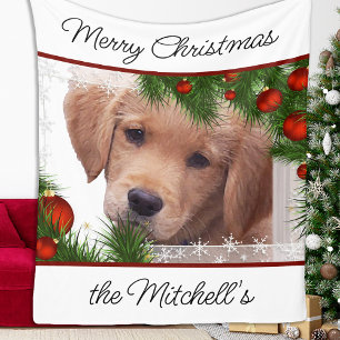 Golden Retriever Kerstmis - Cute Dog Puppy Fleece Deken