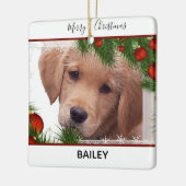 Golden Retriever Kerstmis - Cute Dog Puppy Keramisch Ornament (Links)