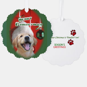 Golden Retriever Kerstmis Ornament Kaart