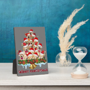 Golden Retriever Kerstmuts Kerst Honden Vrolijk Ke Fotoplaat