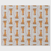 Golden Retriever kerstomloop Cadeaupapier (Vlak)
