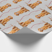 Golden Retriever kerstomloop Cadeaupapier (Hoek)
