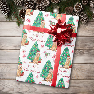 Golden Retriever kerstpatroon Cadeaupapier