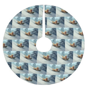 Golden Retriever Kerstsneeuw winter Kerstboom Rok