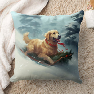 Golden Retriever Kerstsneeuw winter Kussen