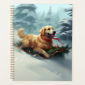 Golden Retriever Kerstsneeuw winter Planner (Voorkant)