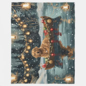 Golden Retriever Kerstvakantie Fleece Deken (Voorkant)