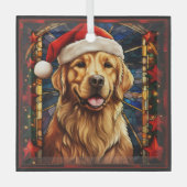 Golden Retriever kerstversiering Glas Ornament (Voorkant)