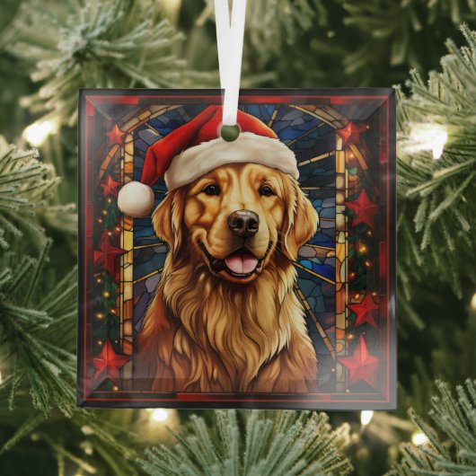 Golden Retriever kerstversiering Glas Ornament (Insitu)