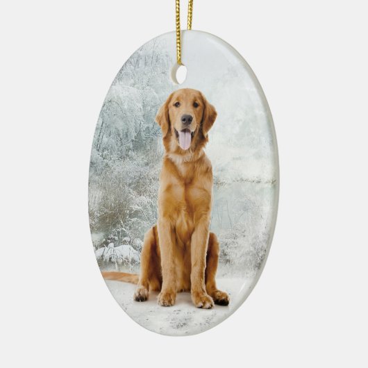 Golden Retriever kerstversiering Keramisch Ornament (Links)