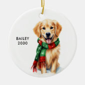 Golden Retriever kerstversiering Keramisch Ornament (Voorkant)