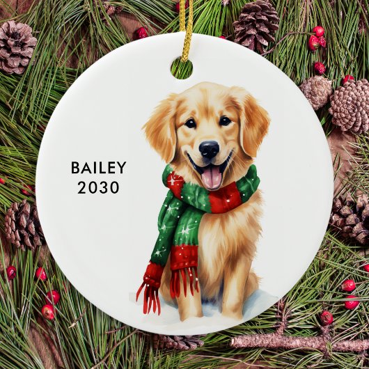 Golden Retriever kerstversiering Keramisch Ornament