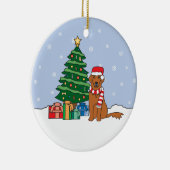 Golden Retriever kerstversiering Keramisch Ornament (Rechts)