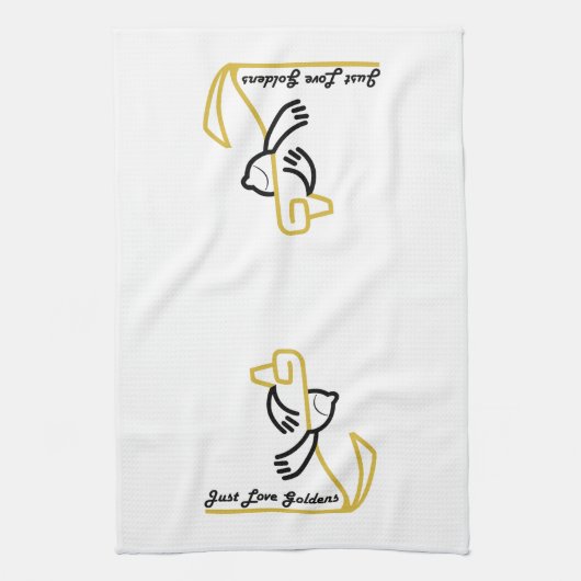 Golden Retriever Kitchen Towel, gewoon liefdesgode Theedoek (Verticaal)