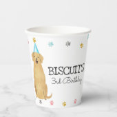 Golden Retriever laat pooogdog op jaardag Papieren Bekers (Voorkant)