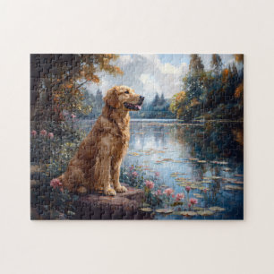 Golden Retriever Lake Lily Pads Legpuzzel