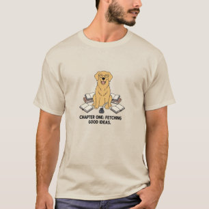 Golden Retriever Leest Creatief Boekontwerp T-shirt
