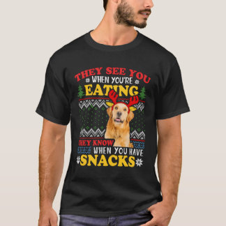 Golden Retriever Lelijke Kerstmis zien ze dat je a T-shirt