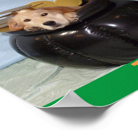 Golden Retriever Leprechaun's Pot of Golden Poster (Hoek)
