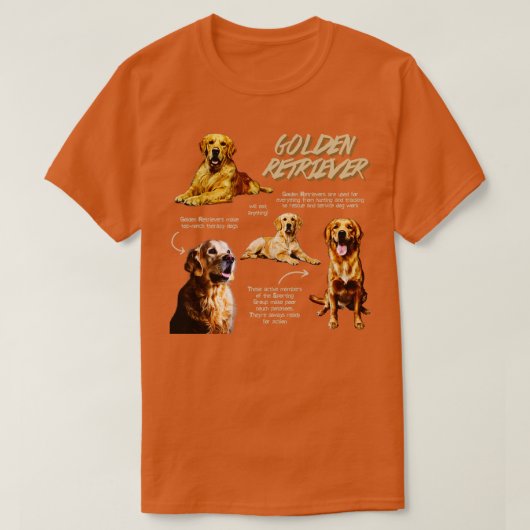 Golden Retriever Leuke Feiten T-shirt (Design voorkant)